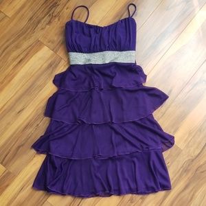 Sweet Storm Junior Dress Size Small Purple Silver